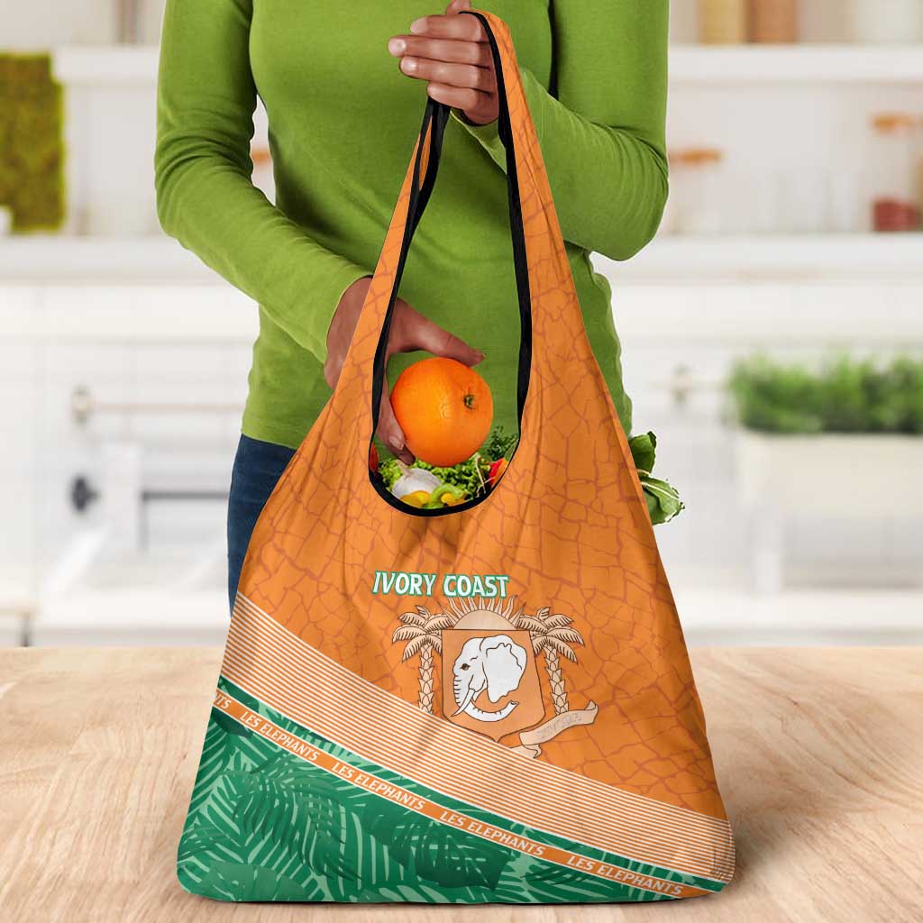 Ivory Coast Rugby Custom Grocery Bag Allez Les Elephants