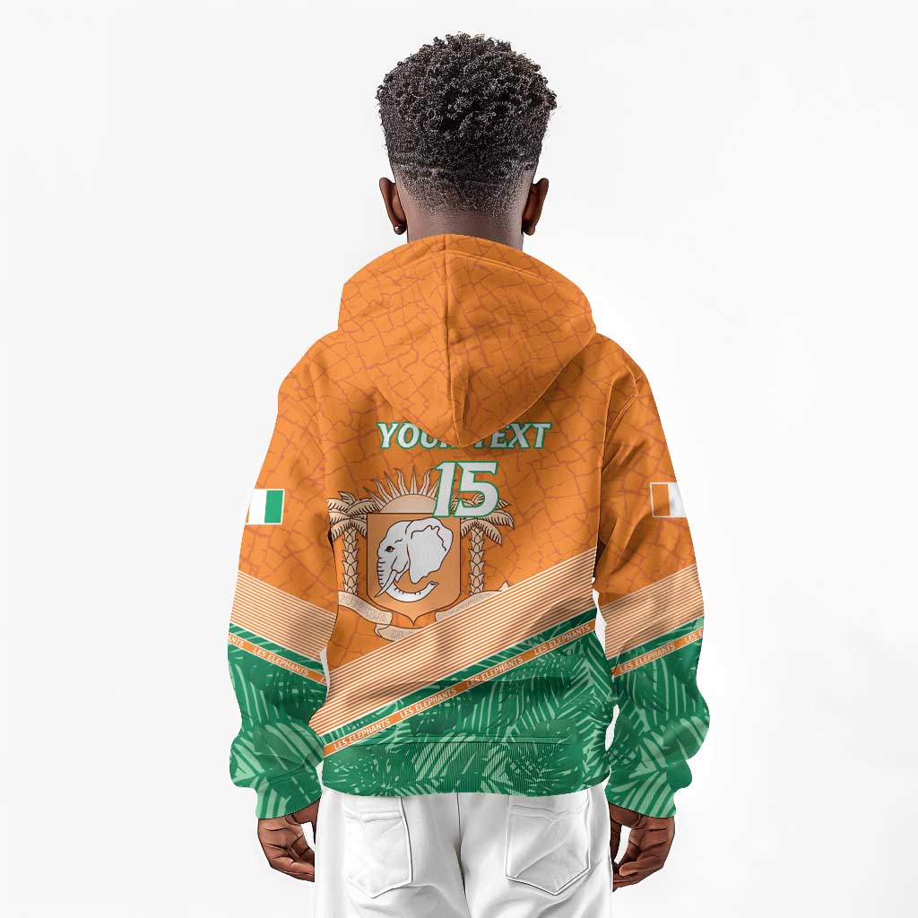 Ivory Coast Rugby Custom Kid Hoodie Allez Les Elephants