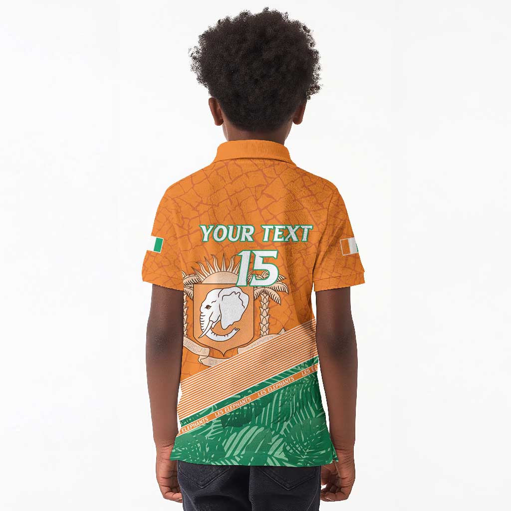 Ivory Coast Rugby Custom Kid Polo Shirt Allez Les Elephants
