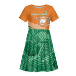 Ivory Coast Rugby Custom Kid Short Sleeve Dress Allez Les Elephants