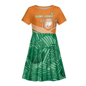 Ivory Coast Rugby Custom Kid Short Sleeve Dress Allez Les Elephants