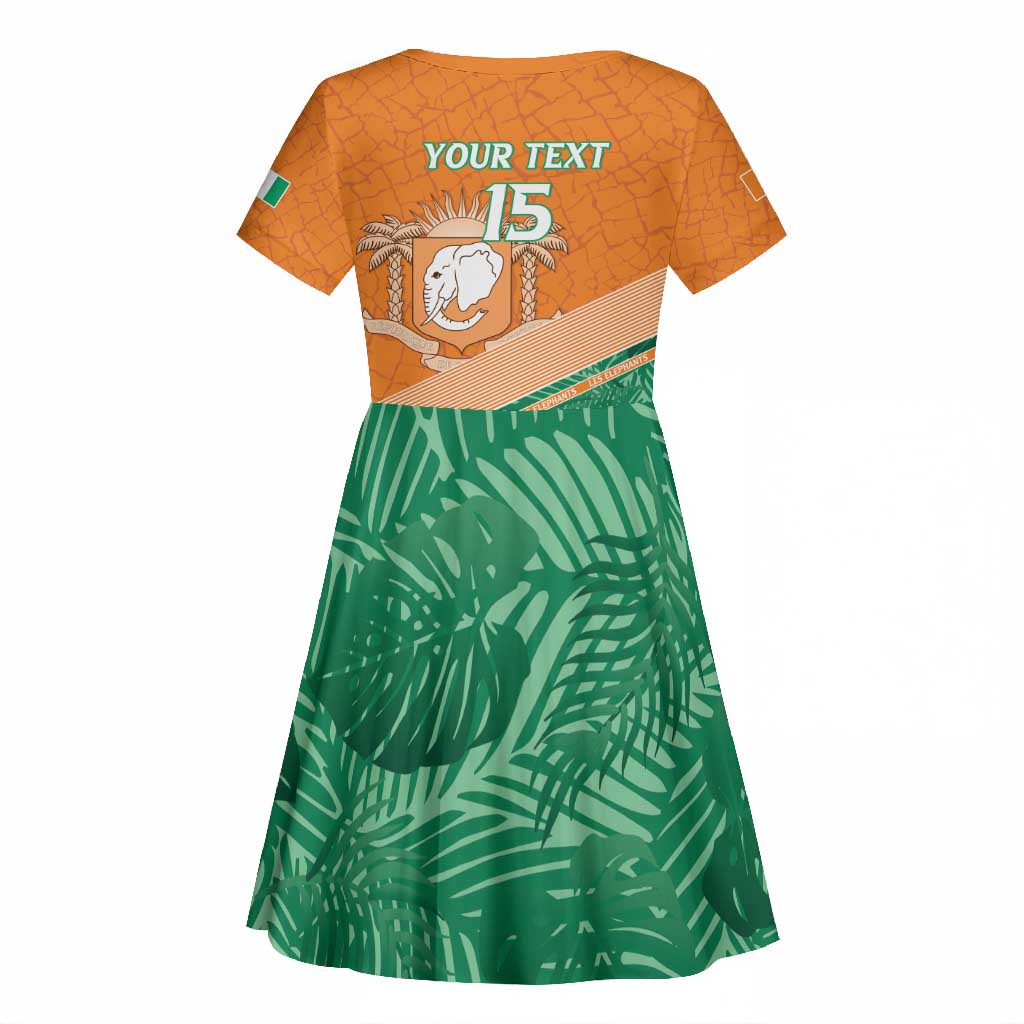 Ivory Coast Rugby Custom Kid Short Sleeve Dress Allez Les Elephants