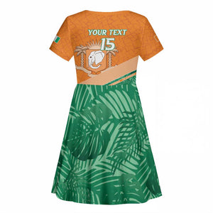 Ivory Coast Rugby Custom Kid Short Sleeve Dress Allez Les Elephants