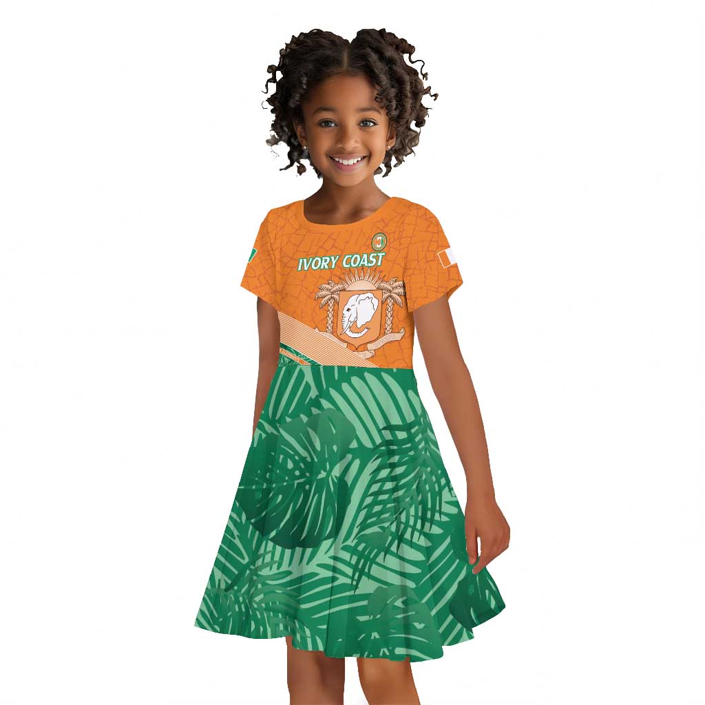 Ivory Coast Rugby Custom Kid Short Sleeve Dress Allez Les Elephants