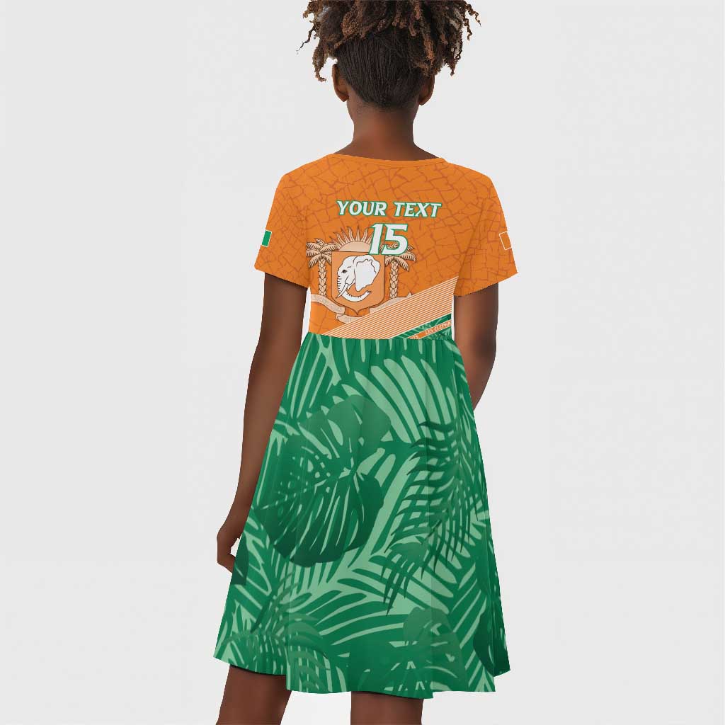 Ivory Coast Rugby Custom Kid Short Sleeve Dress Allez Les Elephants