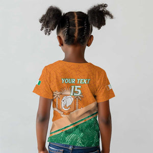 Ivory Coast Rugby Custom Kid T shirt Allez Les Elephants