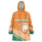 Ivory Coast Rugby Custom Kid Wearable Blanket Hoodie Allez Les Elephants