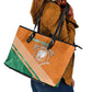 Ivory Coast Rugby Custom Leather Tote Bag Allez Les Elephants