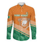 Ivory Coast Rugby Custom Long Sleeve Button Shirt Allez Les Elephants