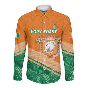 Ivory Coast Rugby Custom Long Sleeve Button Shirt Allez Les Elephants