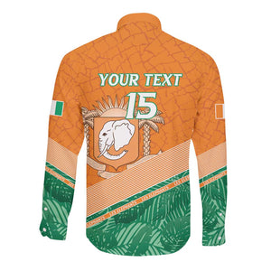 Ivory Coast Rugby Custom Long Sleeve Button Shirt Allez Les Elephants
