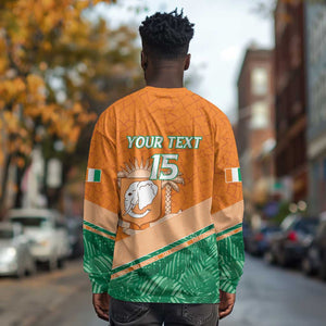 Ivory Coast Rugby Custom Long Sleeve Shirt Allez Les Elephants