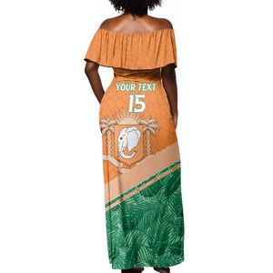 Ivory Coast Rugby Custom Off Shoulder Maxi Dress Allez Les Elephants