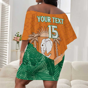Ivory Coast Rugby Custom Off Shoulder Short Dress Allez Les Elephants
