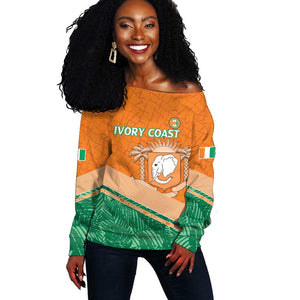 Ivory Coast Rugby Custom Off Shoulder Sweater Allez Les Elephants