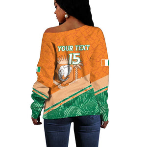 Ivory Coast Rugby Custom Off Shoulder Sweater Allez Les Elephants