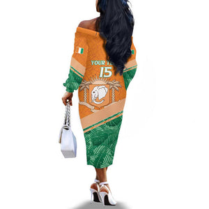 Ivory Coast Rugby Custom Off The Shoulder Long Sleeve Dress Allez Les Elephants
