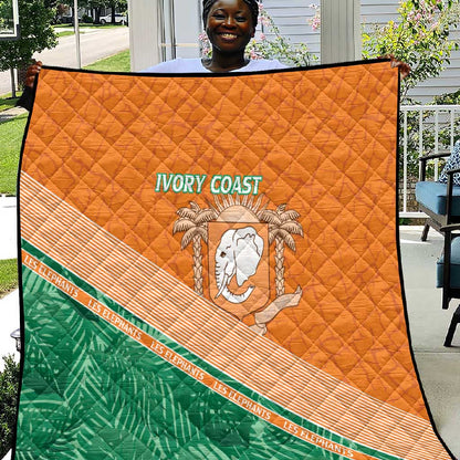 Ivory Coast Rugby Custom Quilt Allez Les Elephants