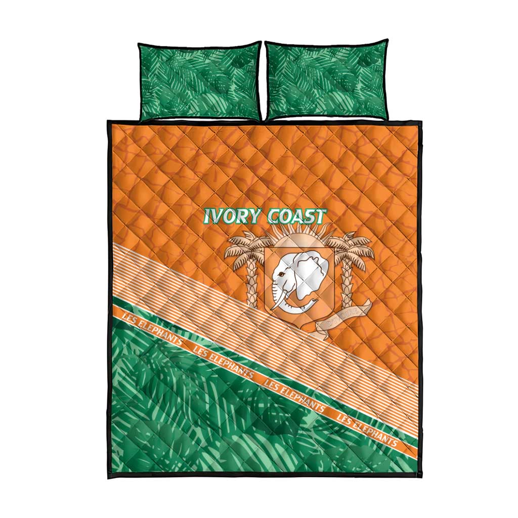Ivory Coast Rugby Custom Quilt Bed Set Allez Les Elephants