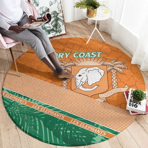Ivory Coast Rugby Custom Round Carpet Allez Les Elephants