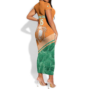 Ivory Coast Rugby Custom Short Sleeve Bodycon Dress Allez Les Elephants LT15