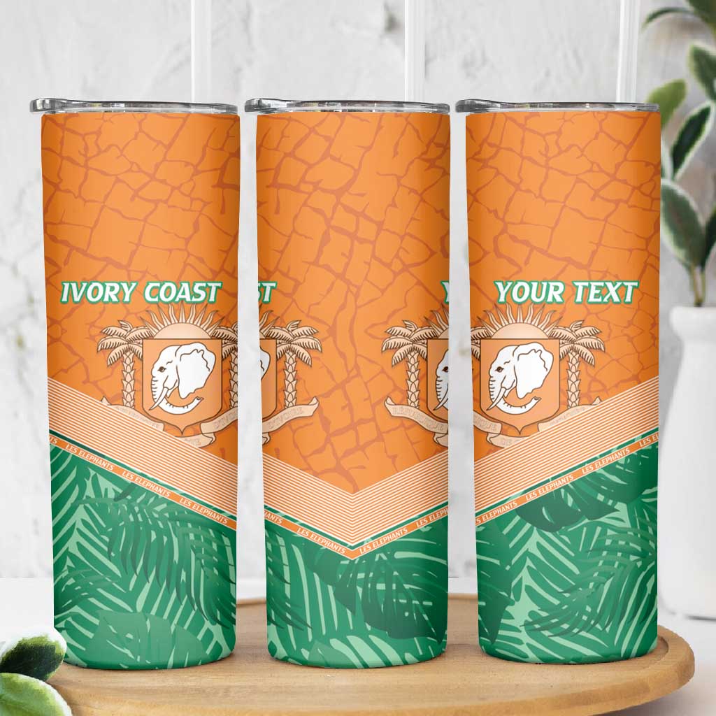 Ivory Coast Rugby Custom Skinny Tumbler Allez Les Elephants