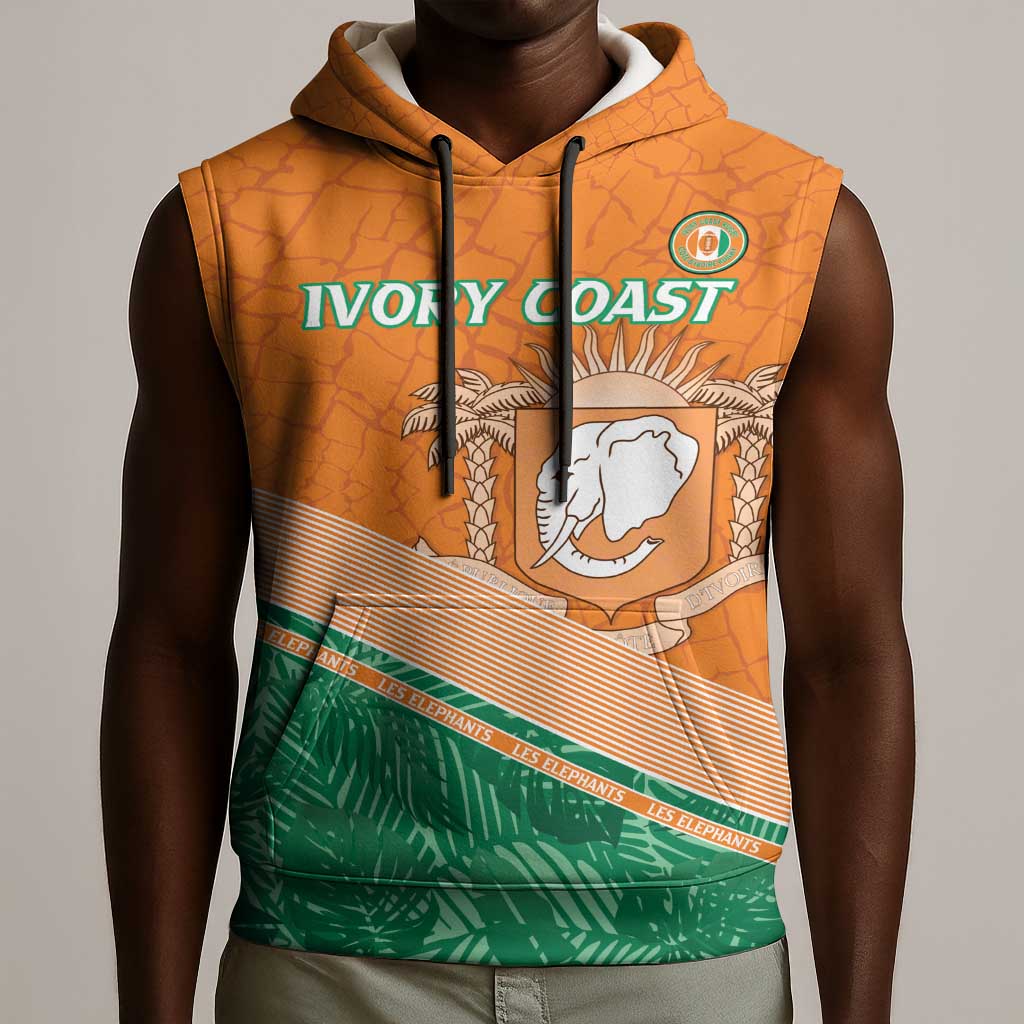 Ivory Coast Rugby Custom Sleeveless Hoodie Allez Les Elephants - African Pride