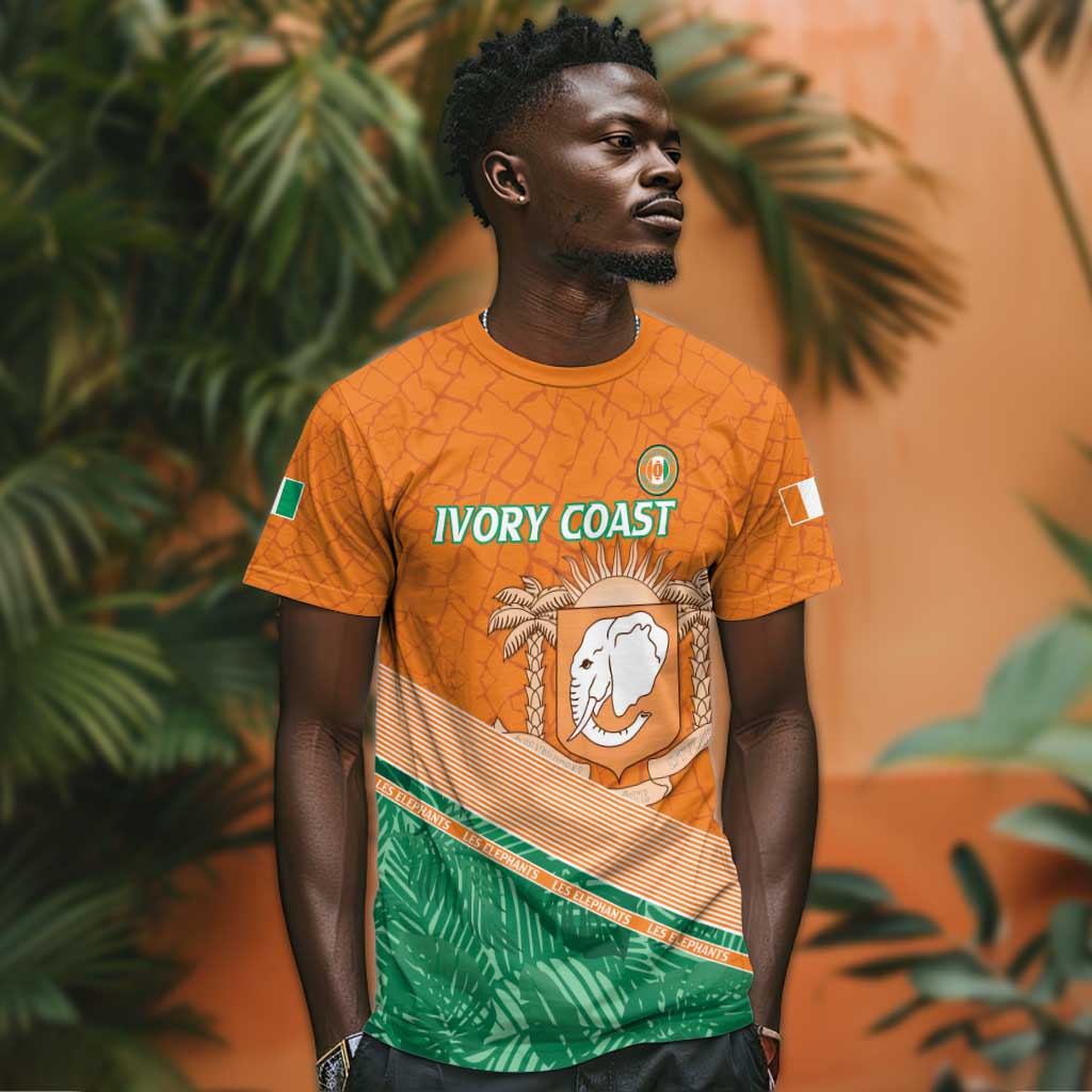 Ivory Coast Rugby Custom T shirt Allez Les Elephants