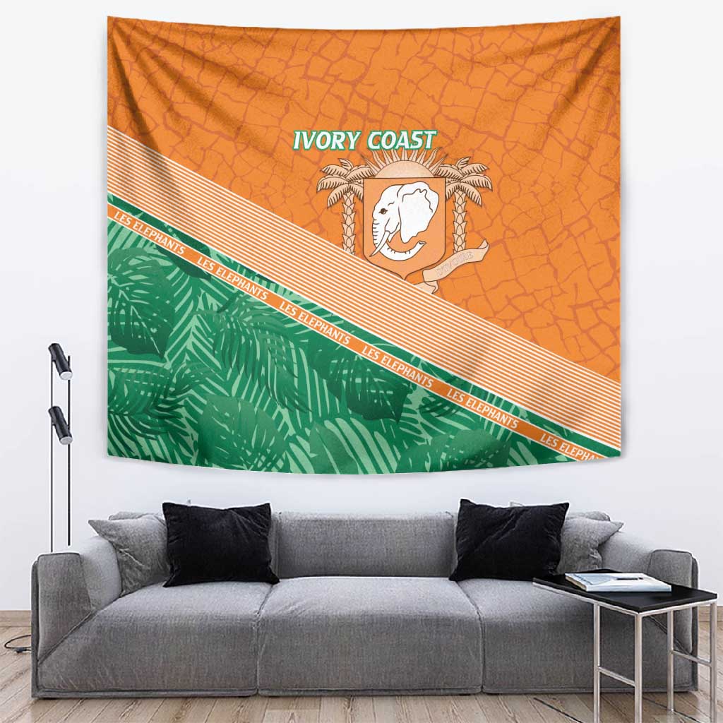 Ivory Coast Rugby Custom Tapestry Allez Les Elephants