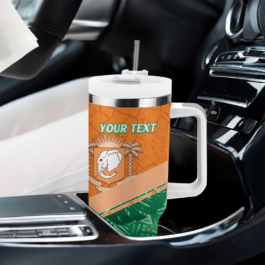 Ivory Coast Rugby Custom Tumbler With Handle Allez Les Elephants