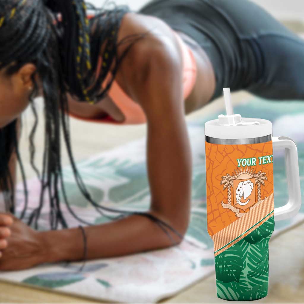 Ivory Coast Rugby Custom Tumbler With Handle Allez Les Elephants