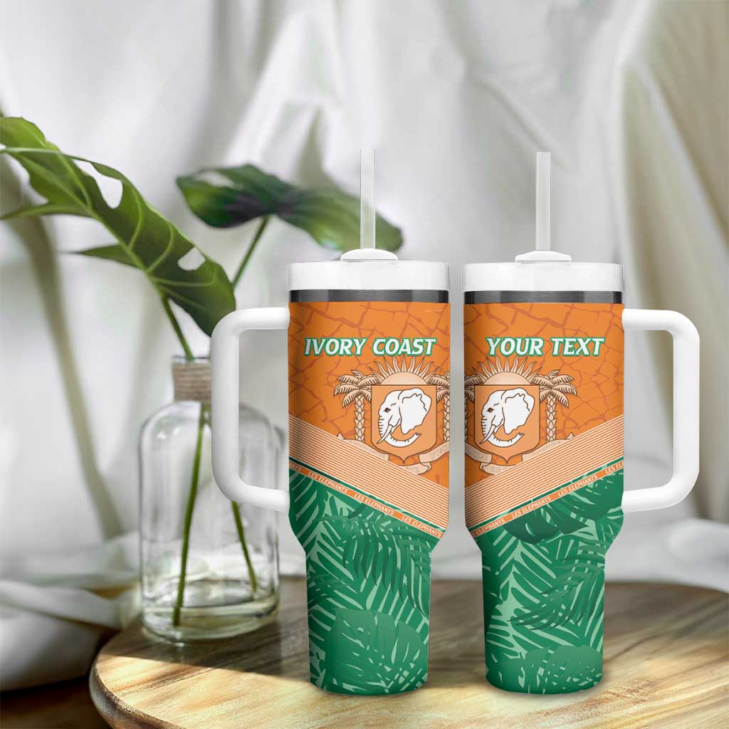 Ivory Coast Rugby Custom Tumbler With Handle Allez Les Elephants