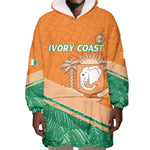 Ivory Coast Rugby Custom Wearable Blanket Hoodie Allez Les Elephants