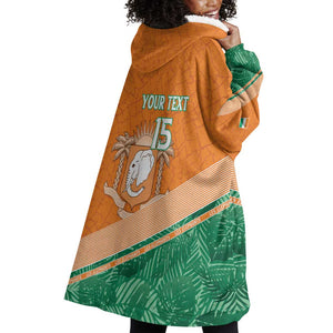 Ivory Coast Rugby Custom Wearable Blanket Hoodie Allez Les Elephants