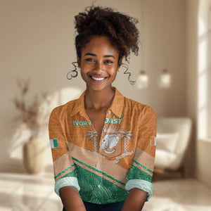 Ivory Coast Rugby Custom Women Casual Shirt Allez Les Elephants