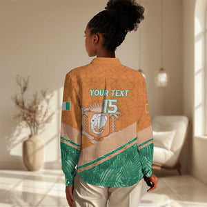 Ivory Coast Rugby Custom Women Casual Shirt Allez Les Elephants