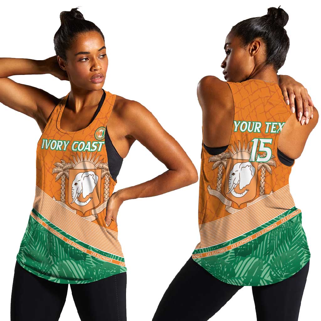 Ivory Coast Rugby Custom Women Racerback Tank Allez Les Elephants