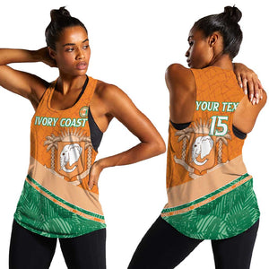 Ivory Coast Rugby Custom Women Racerback Tank Allez Les Elephants