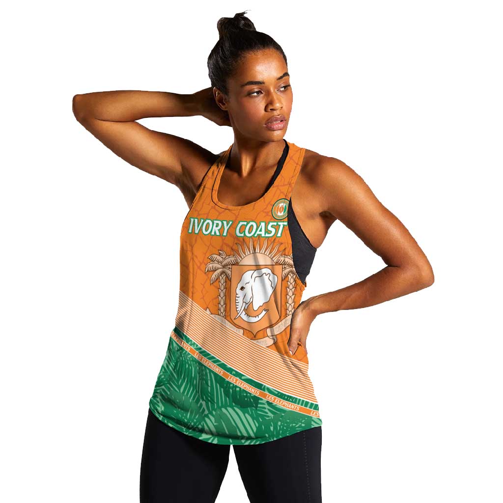 Ivory Coast Rugby Custom Women Racerback Tank Allez Les Elephants