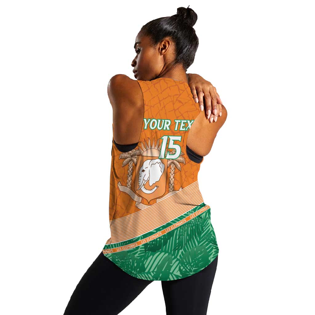 Ivory Coast Rugby Custom Women Racerback Tank Allez Les Elephants