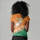 Ivory Coast Rugby Custom Women V-Neck T-Shirt Allez Les Elephants