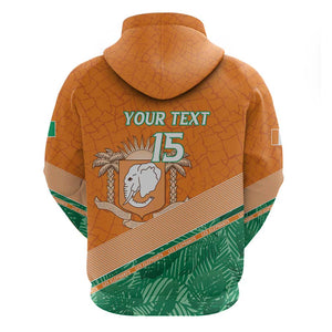 Ivory Coast Rugby Custom Zip Hoodie Allez Les Elephants