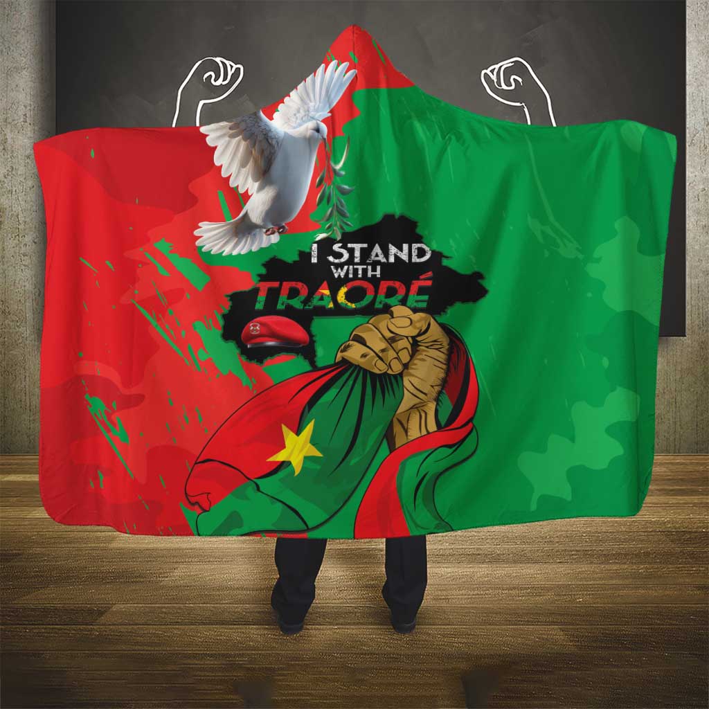 Burkina Faso I Stand With Traore Hooded Blanket