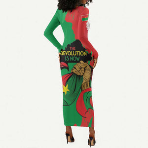 Burkina Faso I Stand With Traore Long Sleeve Bodycon Dress LT15