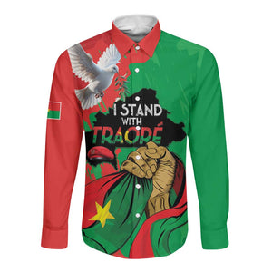 Burkina Faso I Stand With Traore Long Sleeve Button Shirt