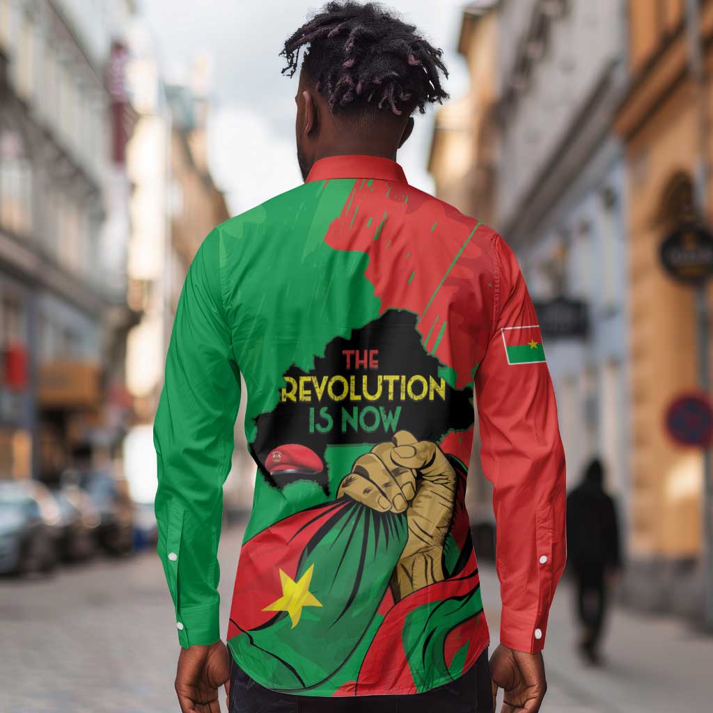 Burkina Faso I Stand With Traore Long Sleeve Button Shirt