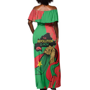 Burkina Faso I Stand With Traore Off Shoulder Maxi Dress