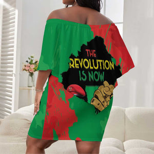 Burkina Faso I Stand With Traore Off Shoulder Short Dress