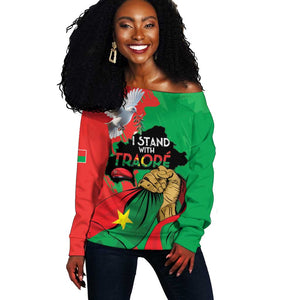 Burkina Faso I Stand With Traore Off Shoulder Sweater