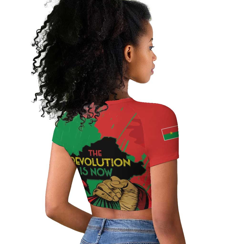 Burkina Faso I Stand With Traore Raglan Cropped T shirt